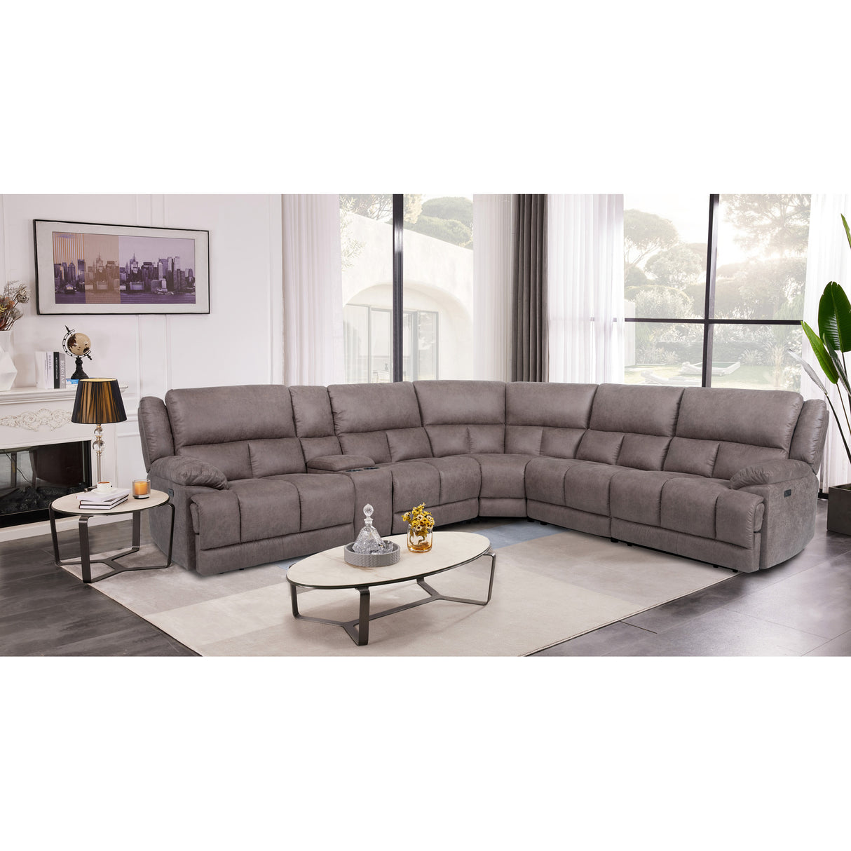 Wyatt 6 Piece Sectional with 2 Power Ends and 1 Power Armless - QK1092209_MAWA_LF1_RM