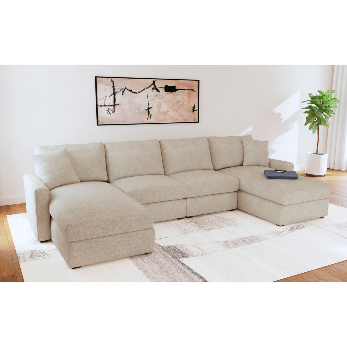 Simply Elements Double Trouble 4 Piece Sectional - QK1092363_STLI_LF1_RM