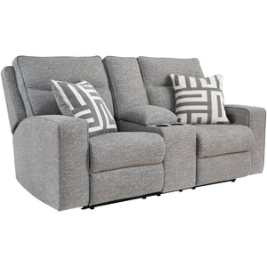 Biscoe Dual Power Reclining Console Loveseat iso view