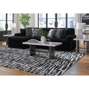 Midnight Madness 2 Piece Left Chaise Sectional with coffee table in room