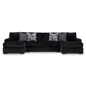 Midnight Madness 3 Piece Sectional with accent pillows