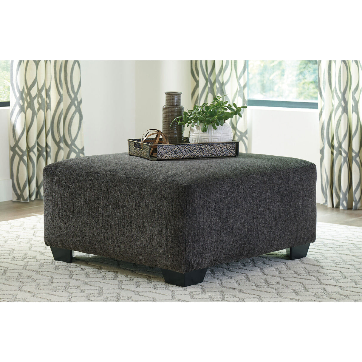 Smoke Ballinasloe Oversized Ottoman in living room