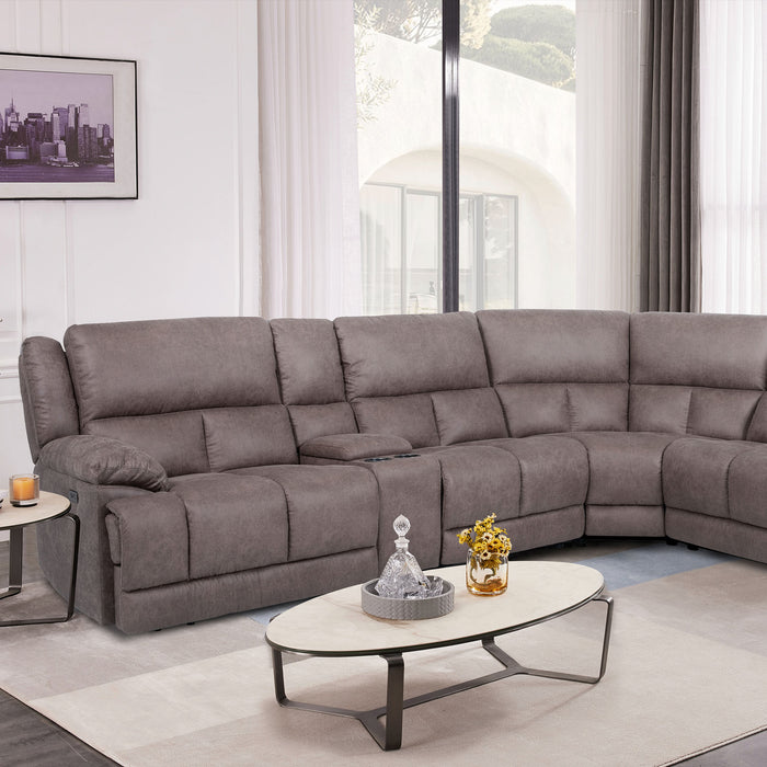 Wyatt reclining sectional with cup holders