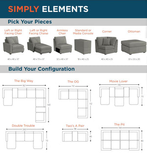 Simply Elements The Big Way 8 Piece Sectional