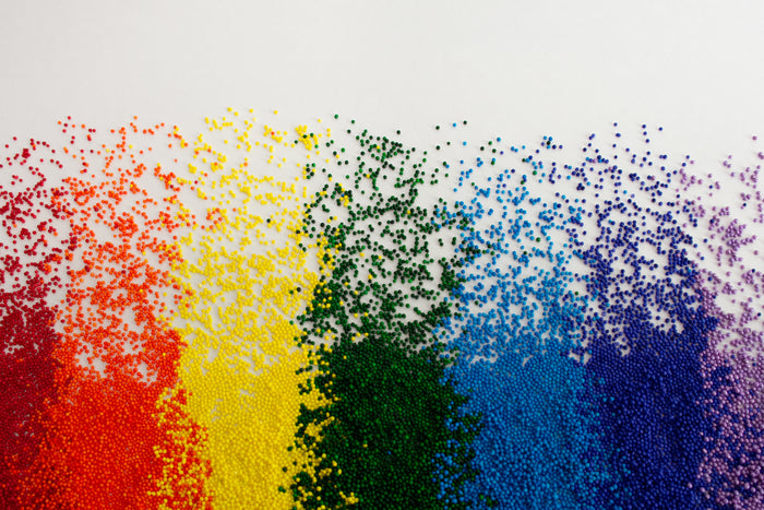 rainbow colors sprayed on a wall