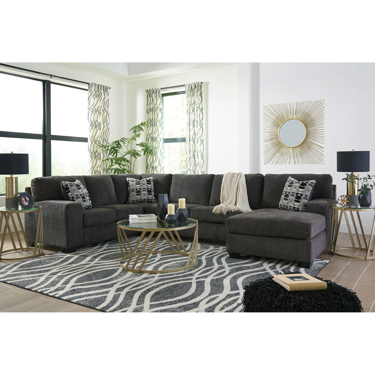 Ballinasloe 3 Piece  Right Chaise Sectional - QK1027882_ASHL_LF3_RM