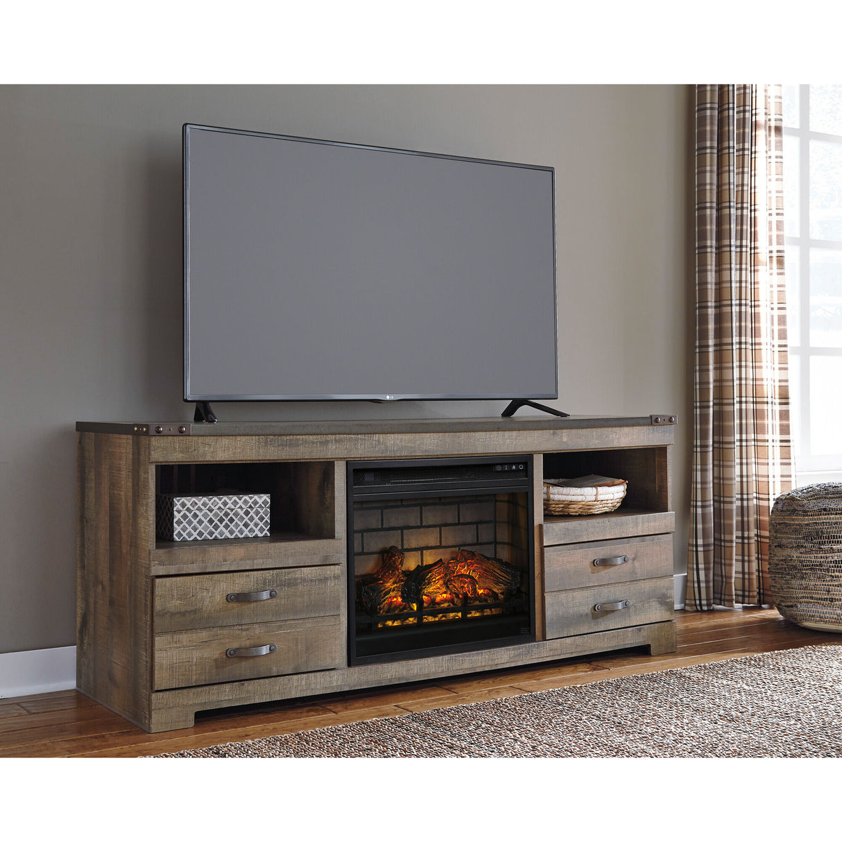 Trinell 63 Inch Infrared Fireplace TV Stand - QK1028109_ASHL_LF1_RM