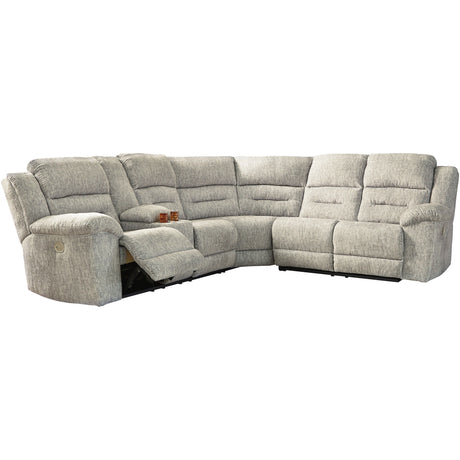 Family Den 3 Piece Power Reclining Console Left Loveseat Sectional - QK1053059_ASHL_PRI_OL