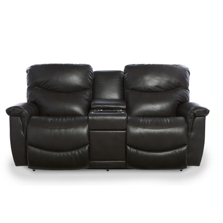 James Leather Reclining Console Loveseat - QK1081514_LAZY_PRI_OL