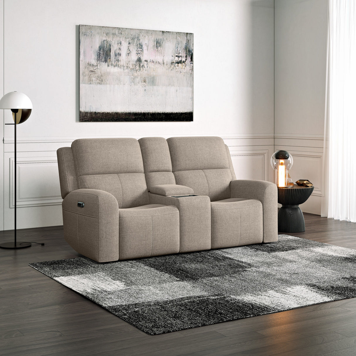 Taylor Power Reclining Console Loveseat with Power Headrests - QK1086633_FLXS_LF1_RM