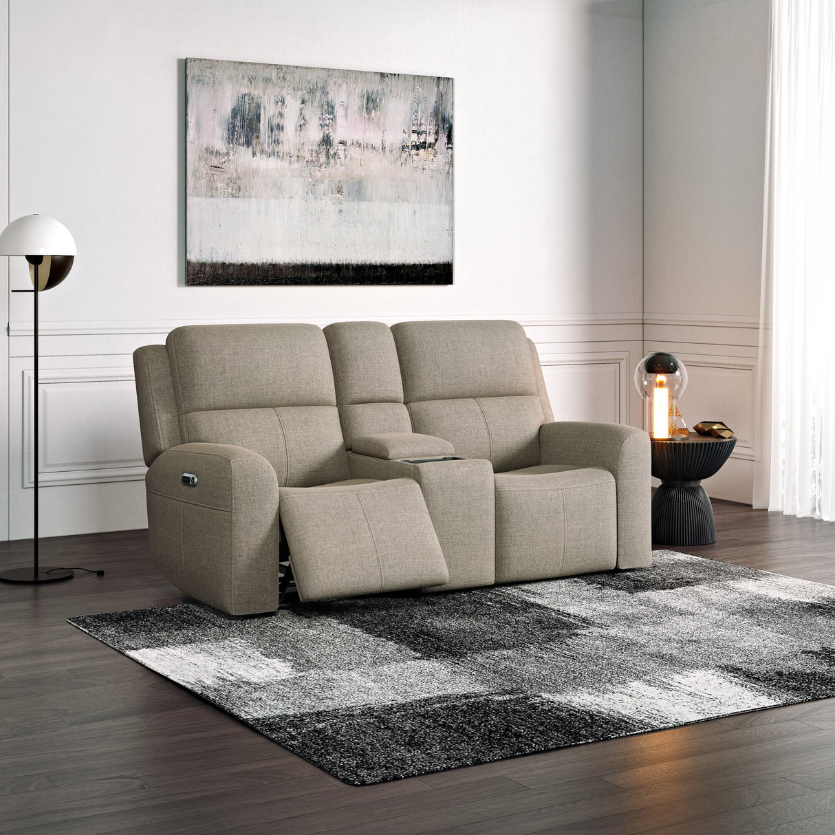 Taylor Power Reclining Console Loveseat with Power Headrests - QK1086633_FLXS_LF2_RM